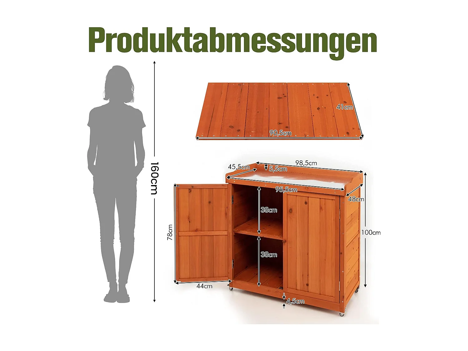 Gartenschrank auf Rollen