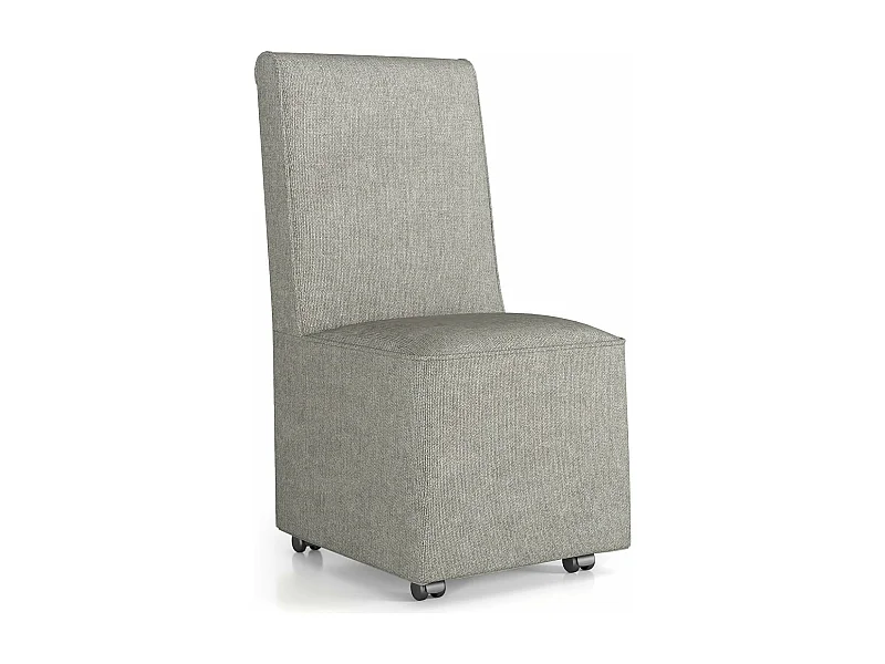 Esszimmerstuhl, Polsterstuhl Akzentstuhl Küchenstuhl, mit Widerstandsrollen & abnehmbarem Bezug, 47 x 60,5 x 98 cm, grau