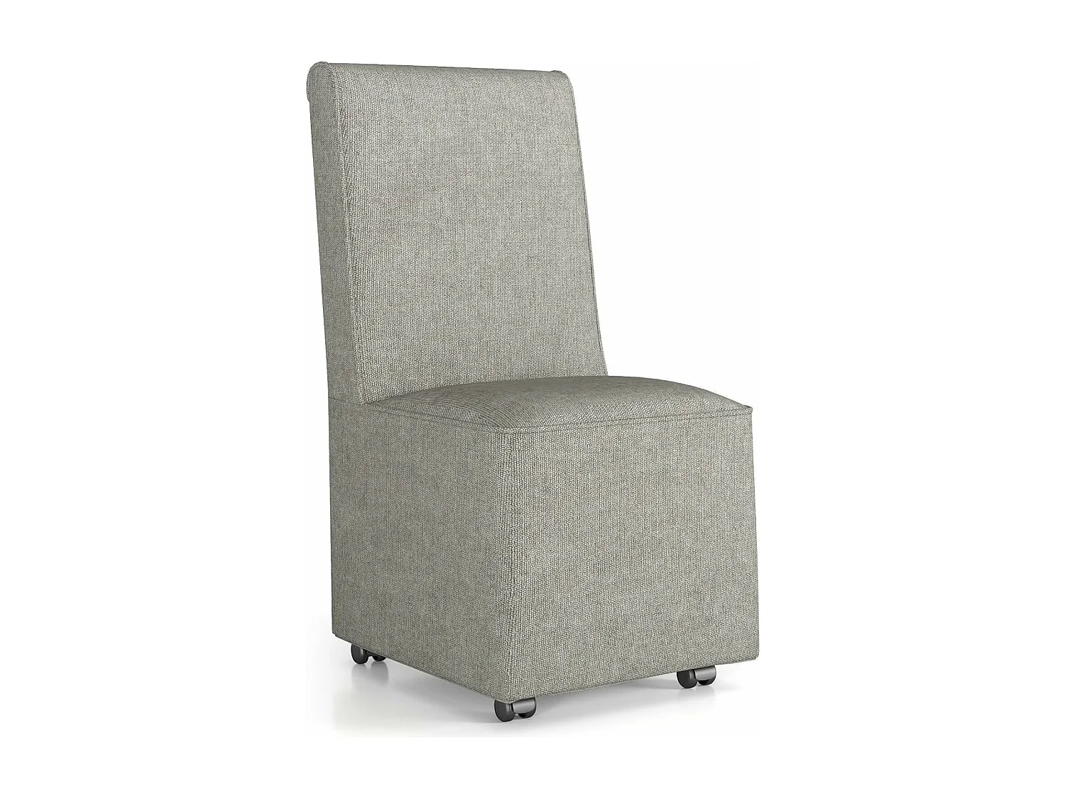 Esszimmerstuhl, Polsterstuhl Akzentstuhl Küchenstuhl, mit Widerstandsrollen & abnehmbarem Bezug, 47 x 60,5 x 98 cm, grau