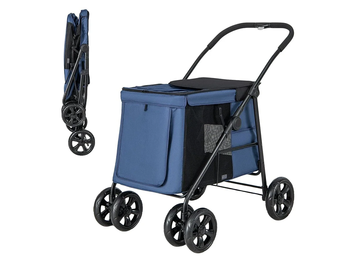 Zusammenklappbarer Transportwagen für Kleintiere Transportbox für Kleintiere