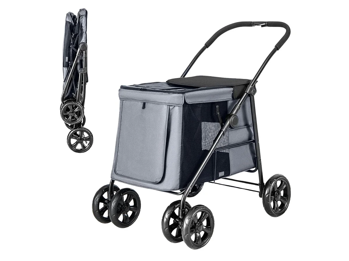 Zusammenklappbarer Transportwagen für Kleintiere Transportbox für Kleintiere