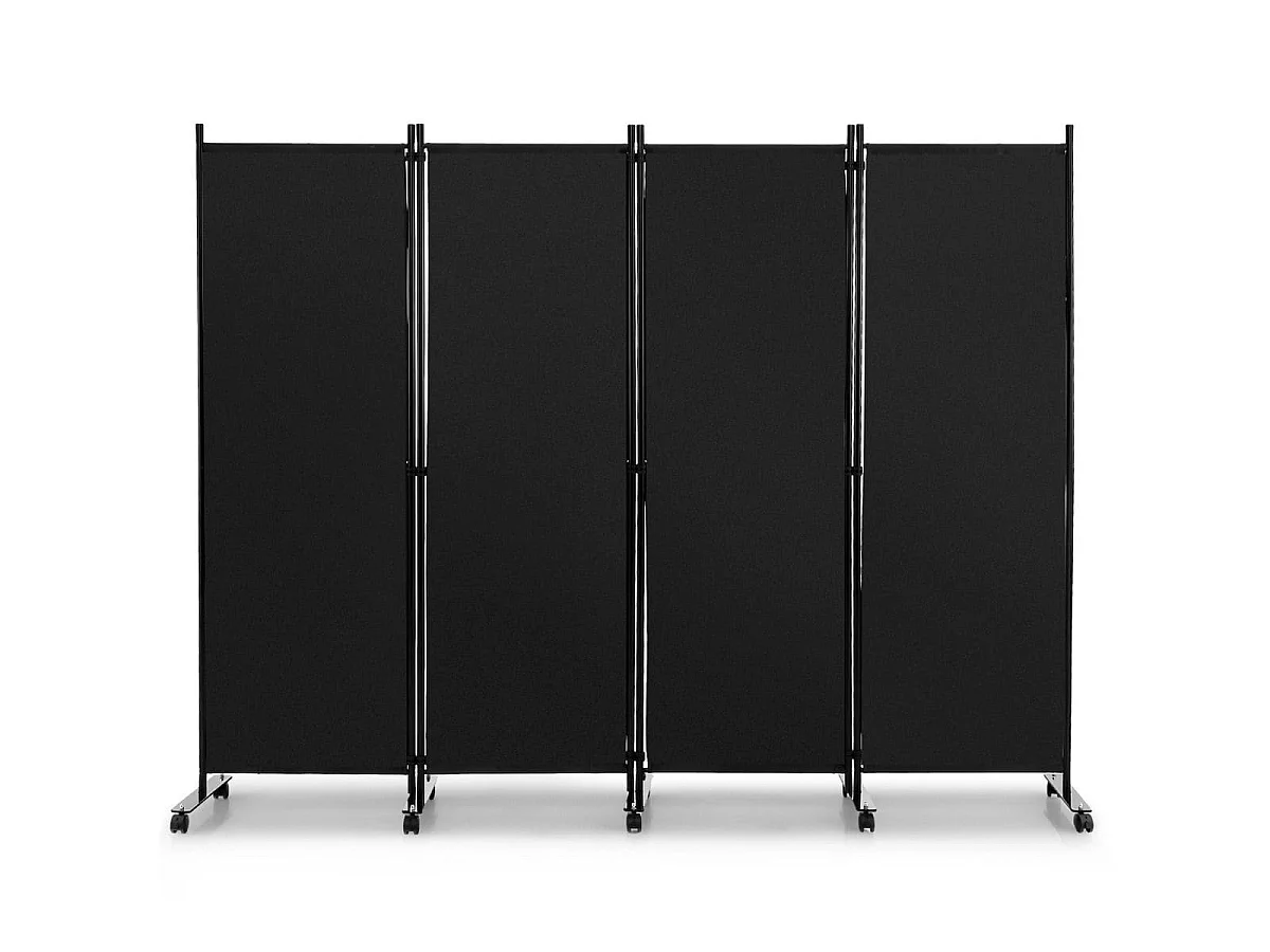4-flügeliger Paravent auf Rollen, 225 x 30 x 173 cm