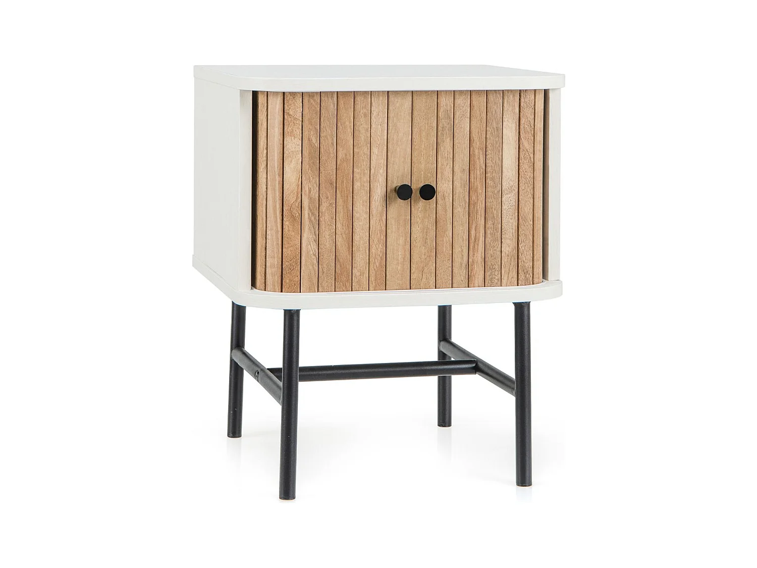 Nachttisch mit Schiebetüren Nachtschrank mit Stauraum 40 x 39 x 49 cm Weiß