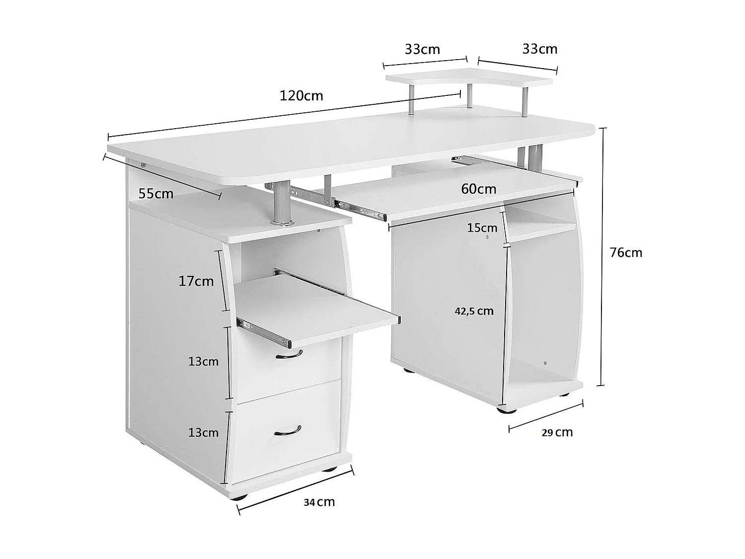 Computertisch Schreibtisch Bürotisch TI61733