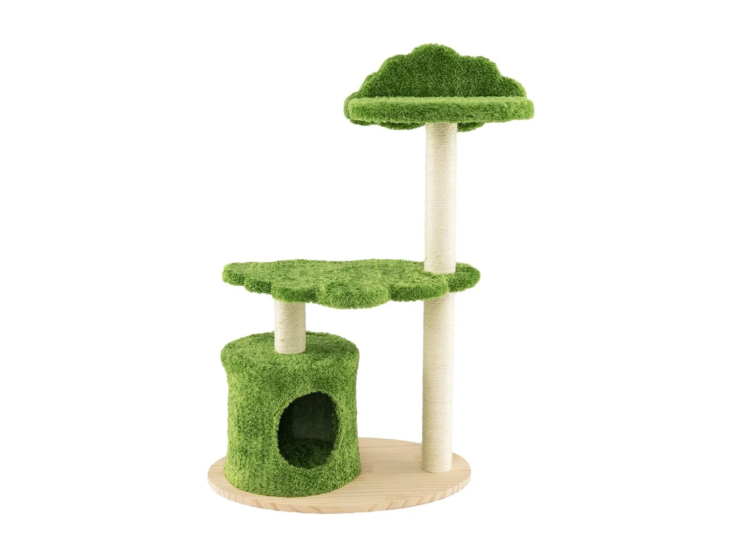 97 cm Katzenbaum mit Komplett Umwickelten Sisal-Kratzpfosten & Gepolstertem Top-Perch