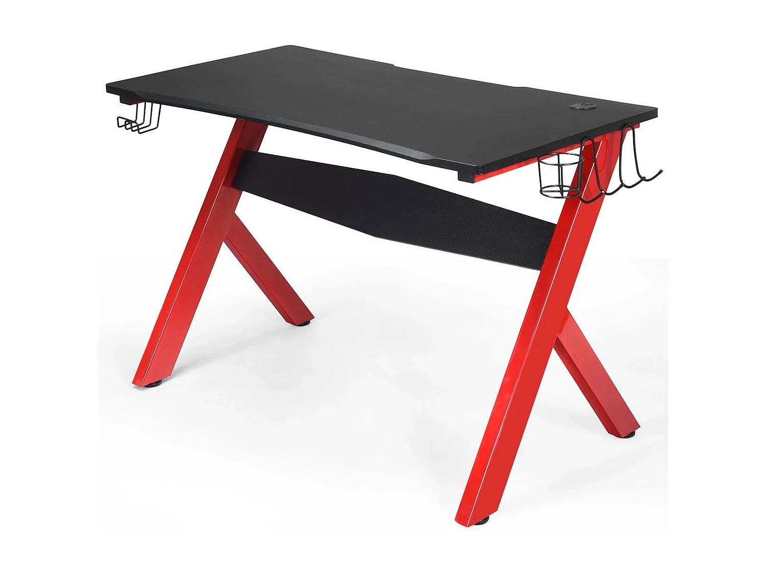 Gamingtisch Computertisch Gaming Schreibtisch mit Tassen- und Kopfhörerhalter und Mauspad für Zuhause Büro Spielzimmer