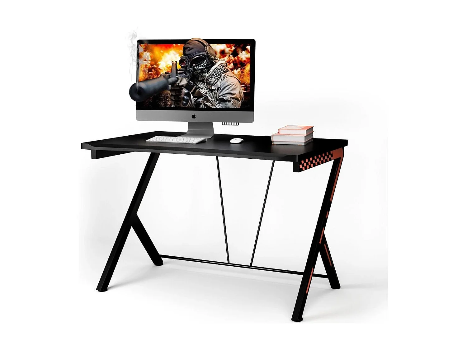 116 cm Gaming-Schreibtisch mit Ergonomischem Design 116 x 75 x 77 cm Schwarz