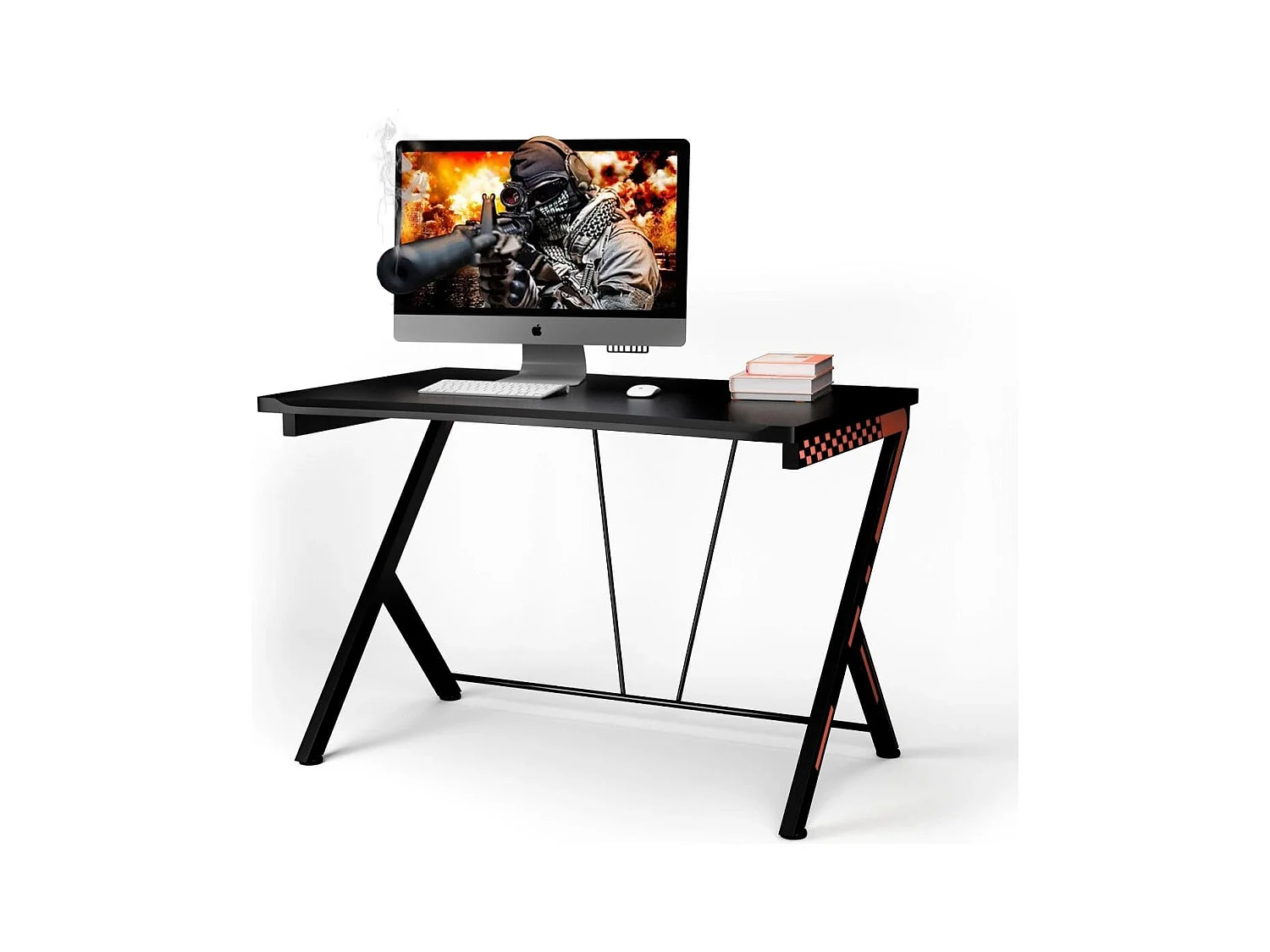116 cm Gaming-Schreibtisch mit Ergonomischem Design 116 x 75 x 77 cm Schwarz