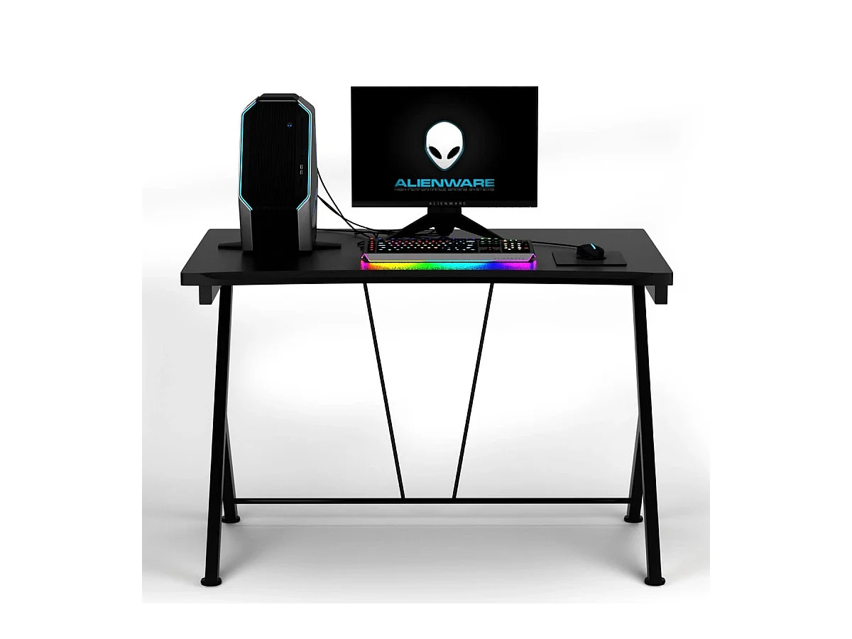 116 cm Gaming-Schreibtisch mit Ergonomischem Design 116 x 75 x 77 cm Schwarz