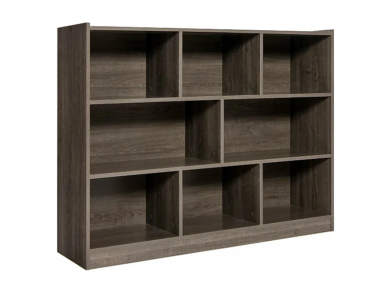 Bücherregal mit 8 Fächern, Standregal, Aufbewahrungregal für Wohnzimmer, Schlafzimmer, Arbeitszimmer, Büro, braun, 122 x 32 x 93 cm ON32625