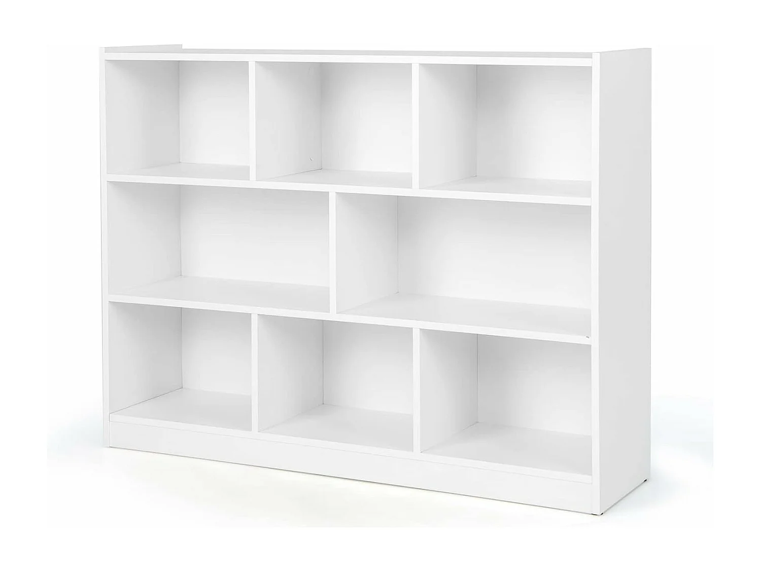 Bücherregal mit 8 Fächern, Standregal, Aufbewahrungregal für Wohnzimmer, Schlafzimmer, Arbeitszimmer, Büro, weiß, 122 x 32 x 93 cm ON32625