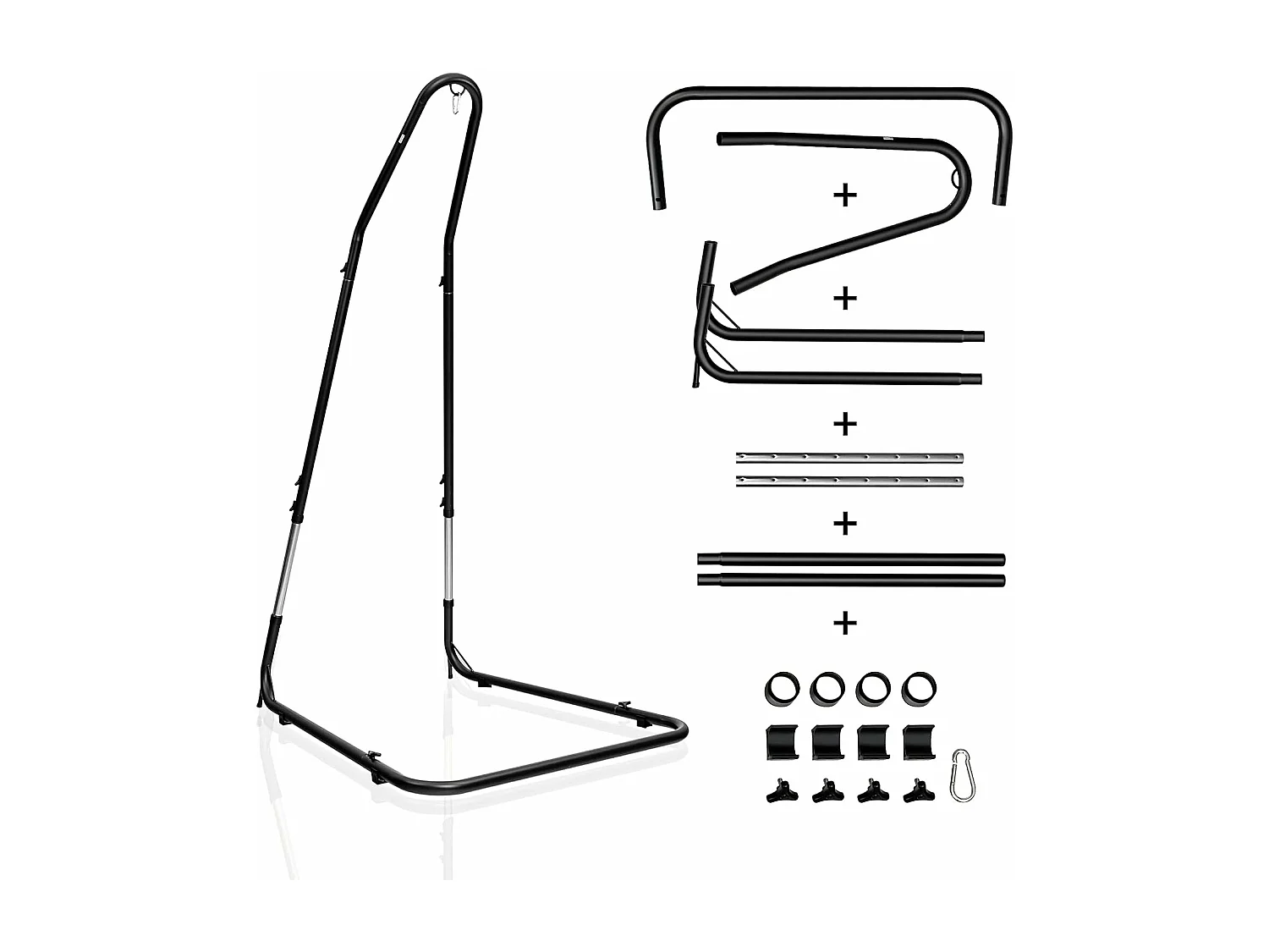 Hängestuhlgestell 150kg Belastbarkeit, Hängesesselgestell Metall, Hängesitzständer Hängestuhlständer, Hängesitz Gestell 195-235cm höhenverstellbar
