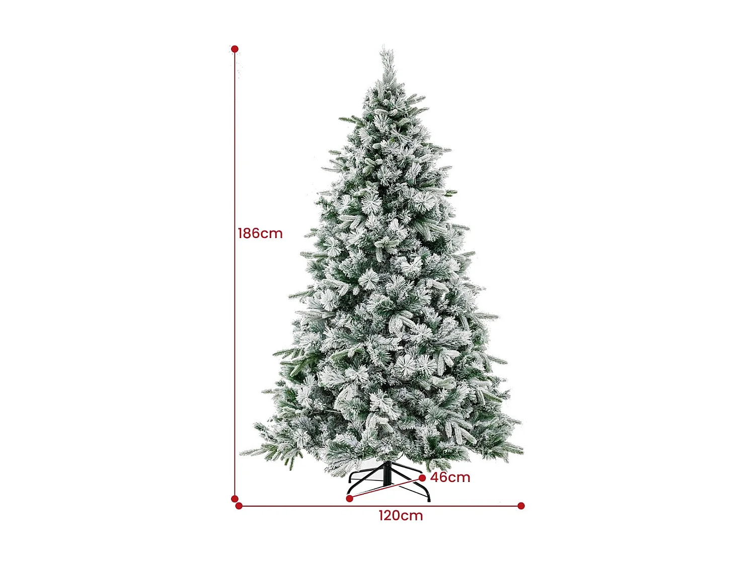 180 cm Künstlicher Weihnachtsbaum mit Schnee & 250 Warmweißen LED-Lichtern Grün