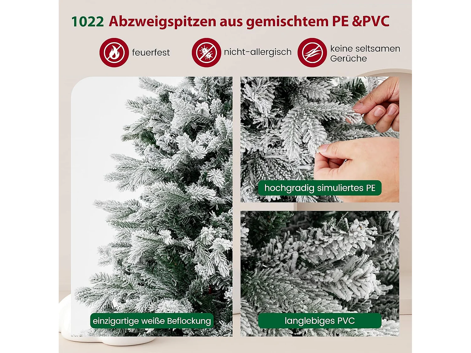 Weihnachtsbaum mit Schnee Beleuchtung OY46544PQDE