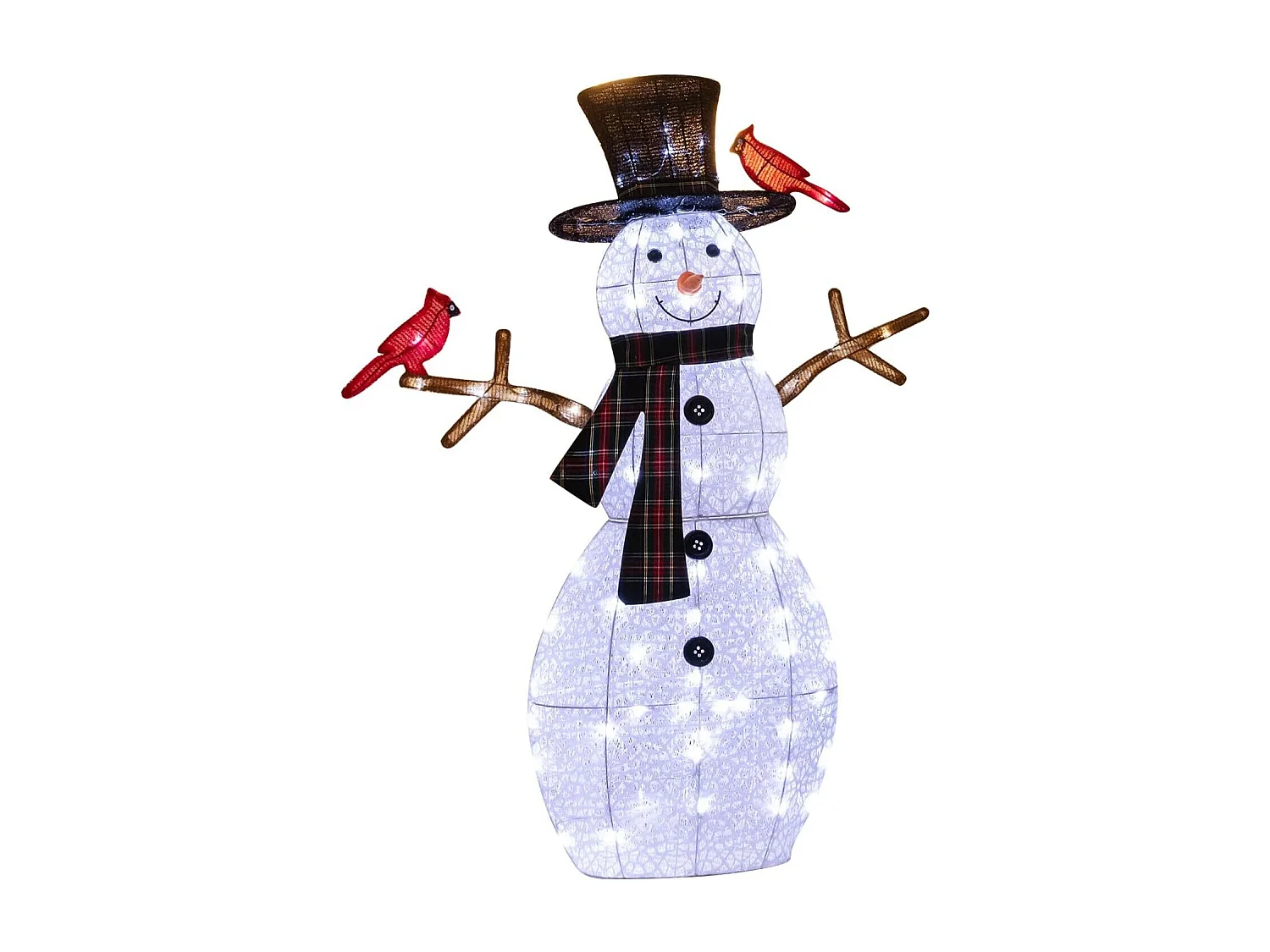 LED Schneemann Deko, Weihnachtsdeko für außen und innen, Weihnachtsfigur mit warmweißen LED-Lichtern & Erdspießen, Weihnachtsdekoration, witterungsbeständig IP44
