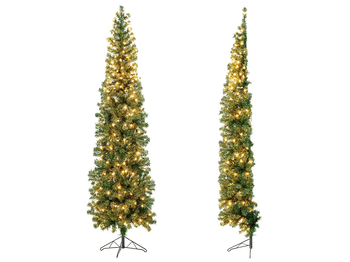 Albero di Natale artificiale con luci LED, 210 cm