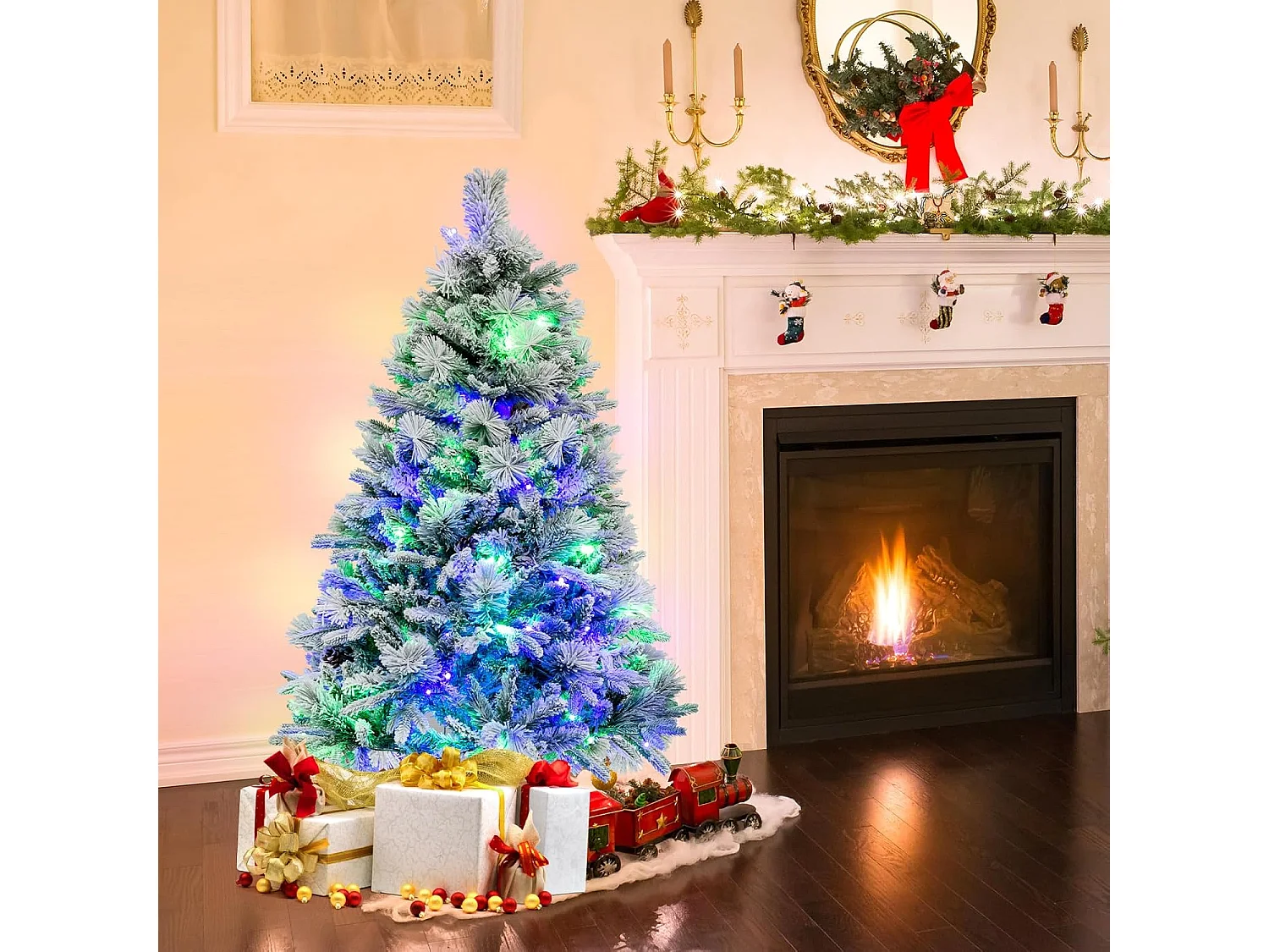 Weihnachtsbaum mit Schnee Beleuchtung OY46546PQDE