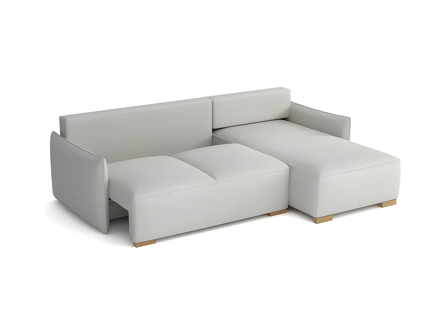 Canapé d'angle convertible FOLIA en L réversible beige