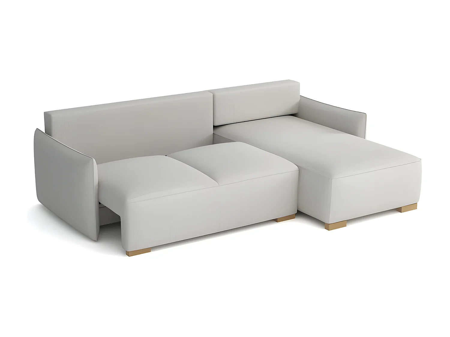 Canapé d'angle convertible FOLIA en L réversible beige