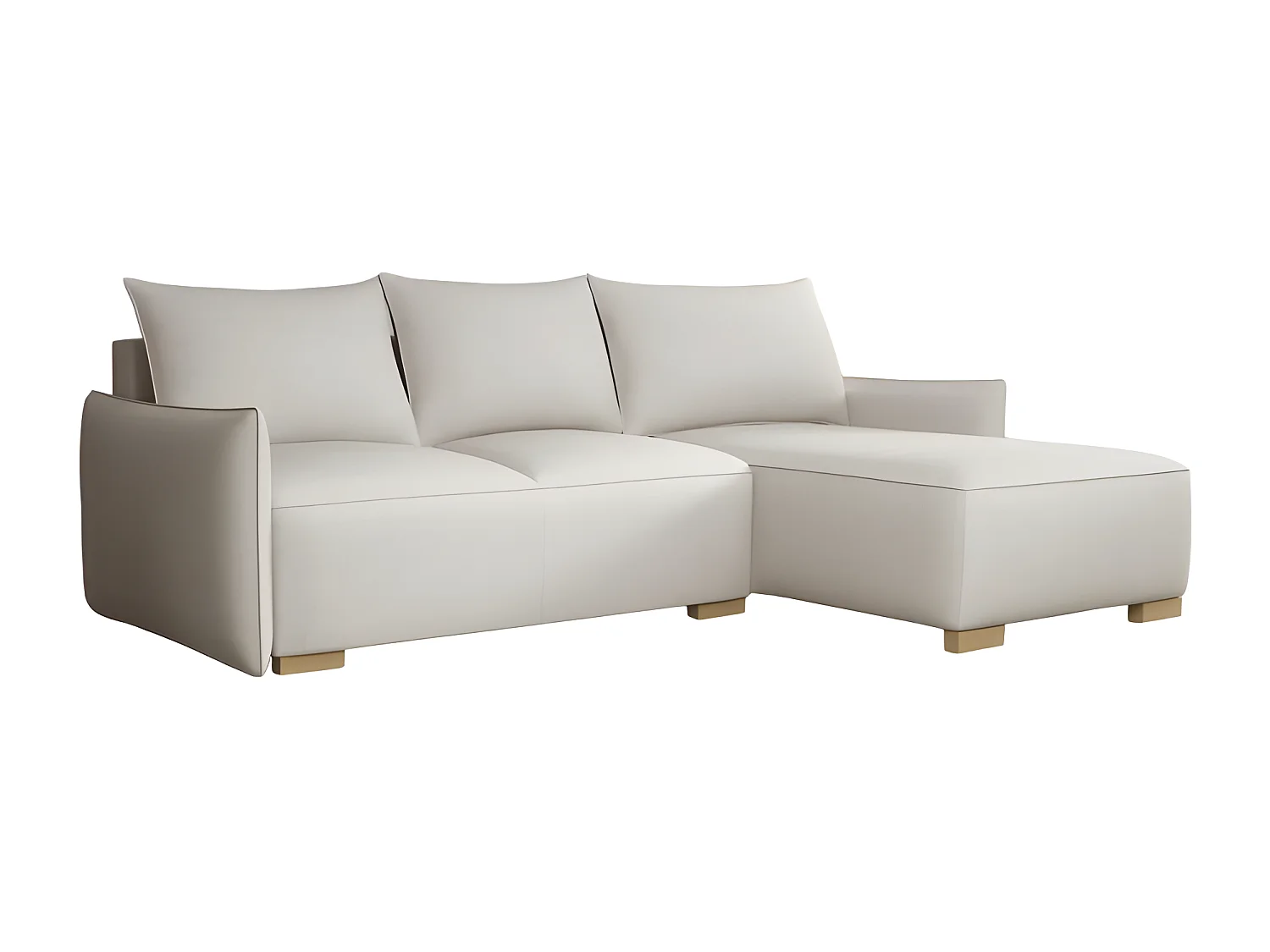 Canapé d'angle convertible FOLIA en L réversible beige