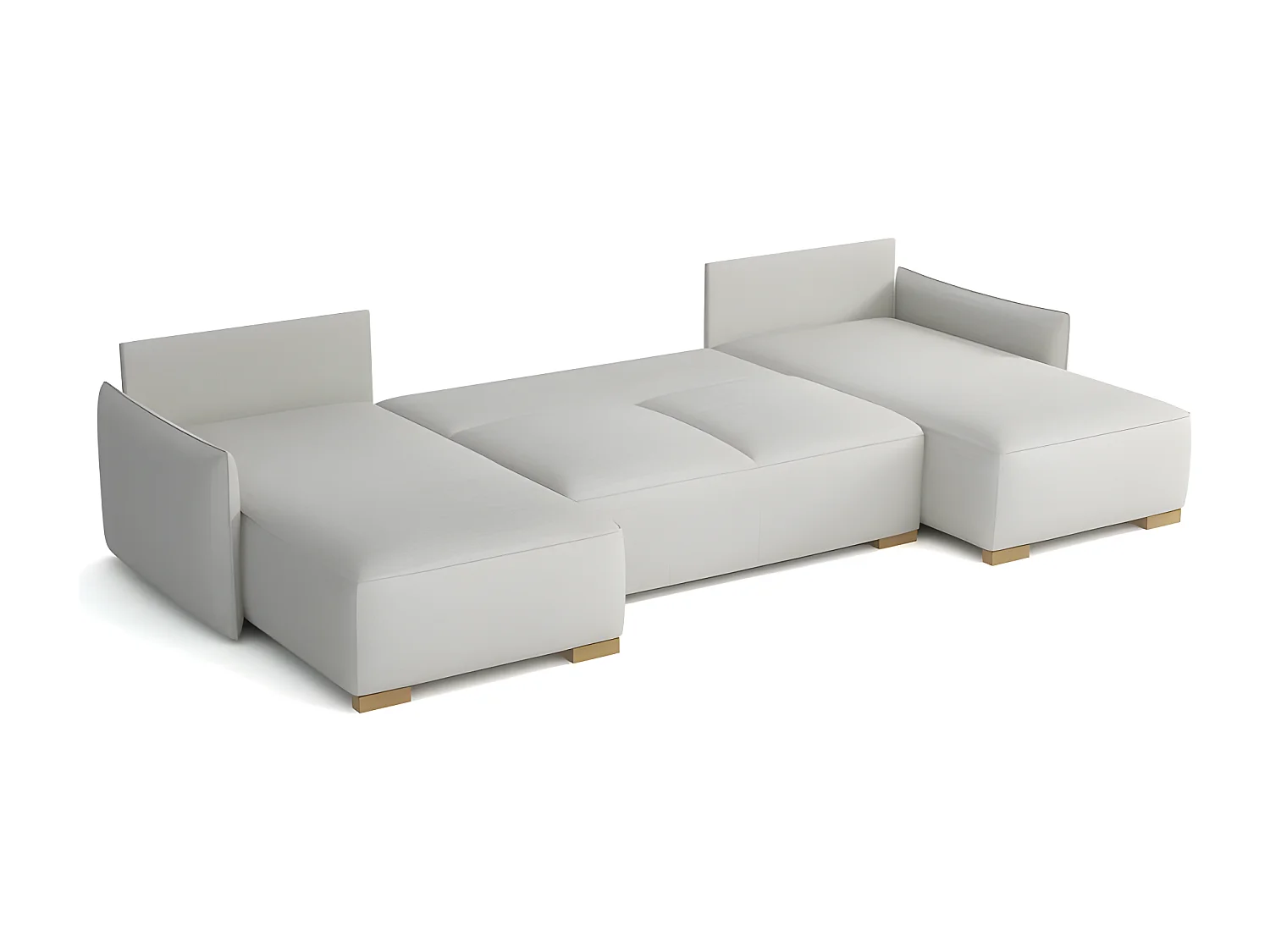 Canapé d'angle panoramique convertible FOLIA en U beige