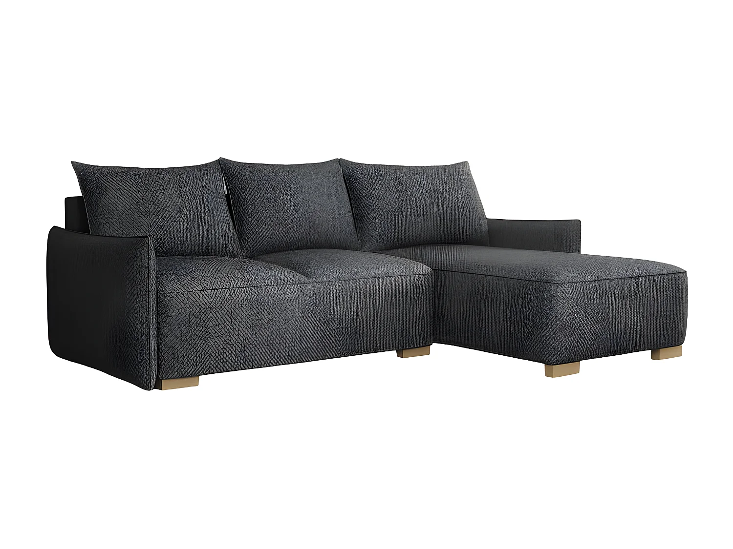 Canapé d'angle convertible FOLIA en L réversible gris foncé