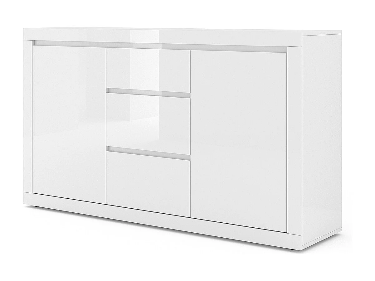 Buffet 2 portes 3 tiroirs Olia Blanc