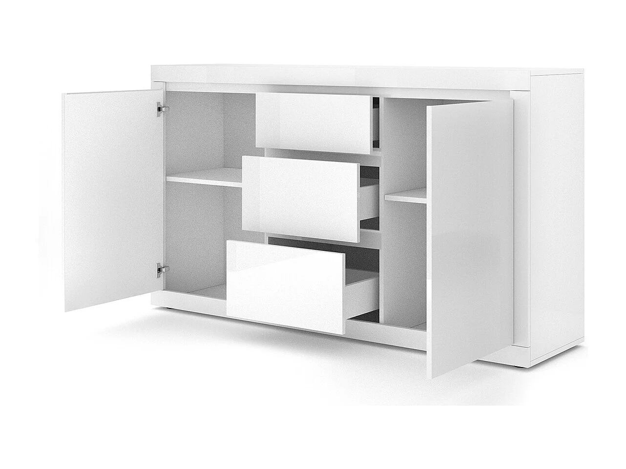 Buffet 2 portes 3 tiroirs Olia Blanc