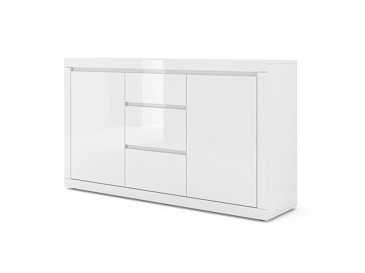 Buffet 2 portes 3 tiroirs Olia Blanc