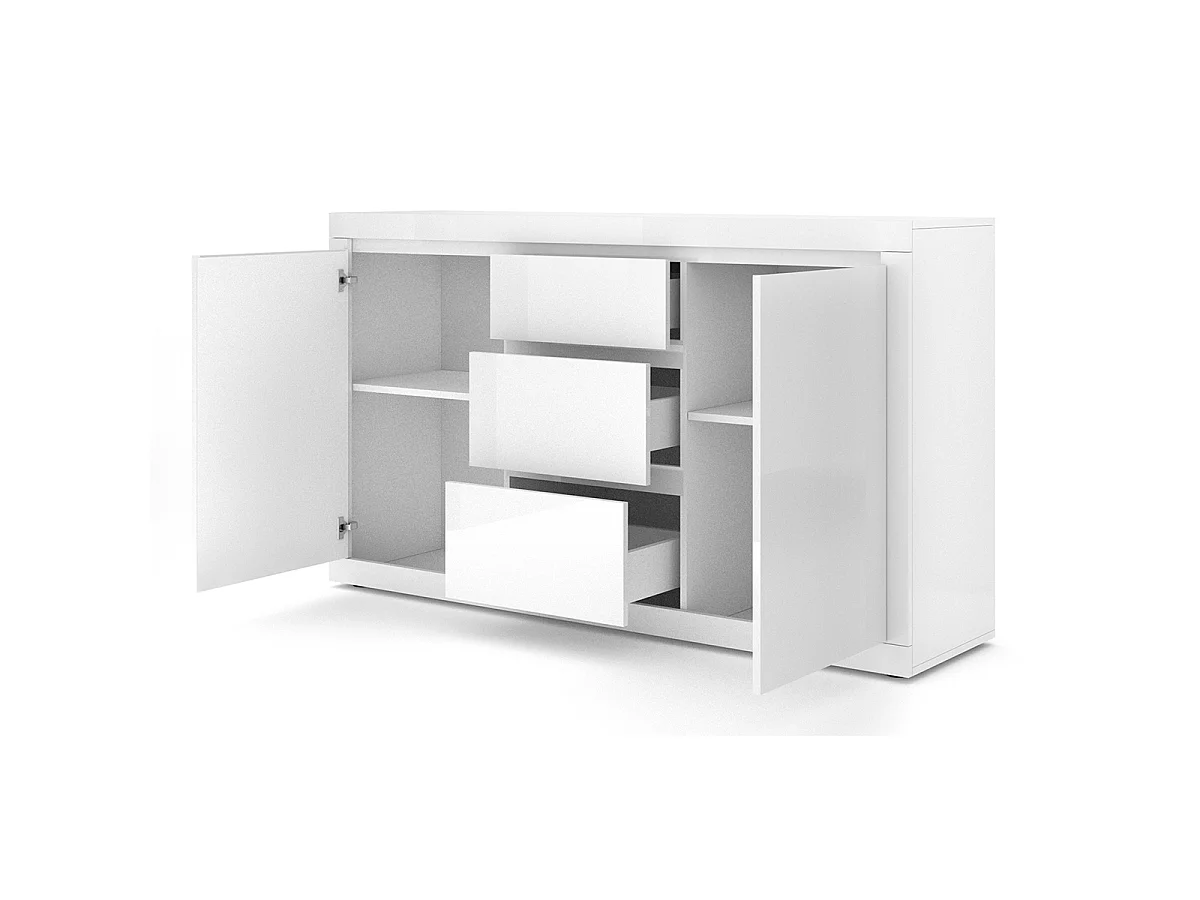 Buffet 2 portes 3 tiroirs Olia Blanc
