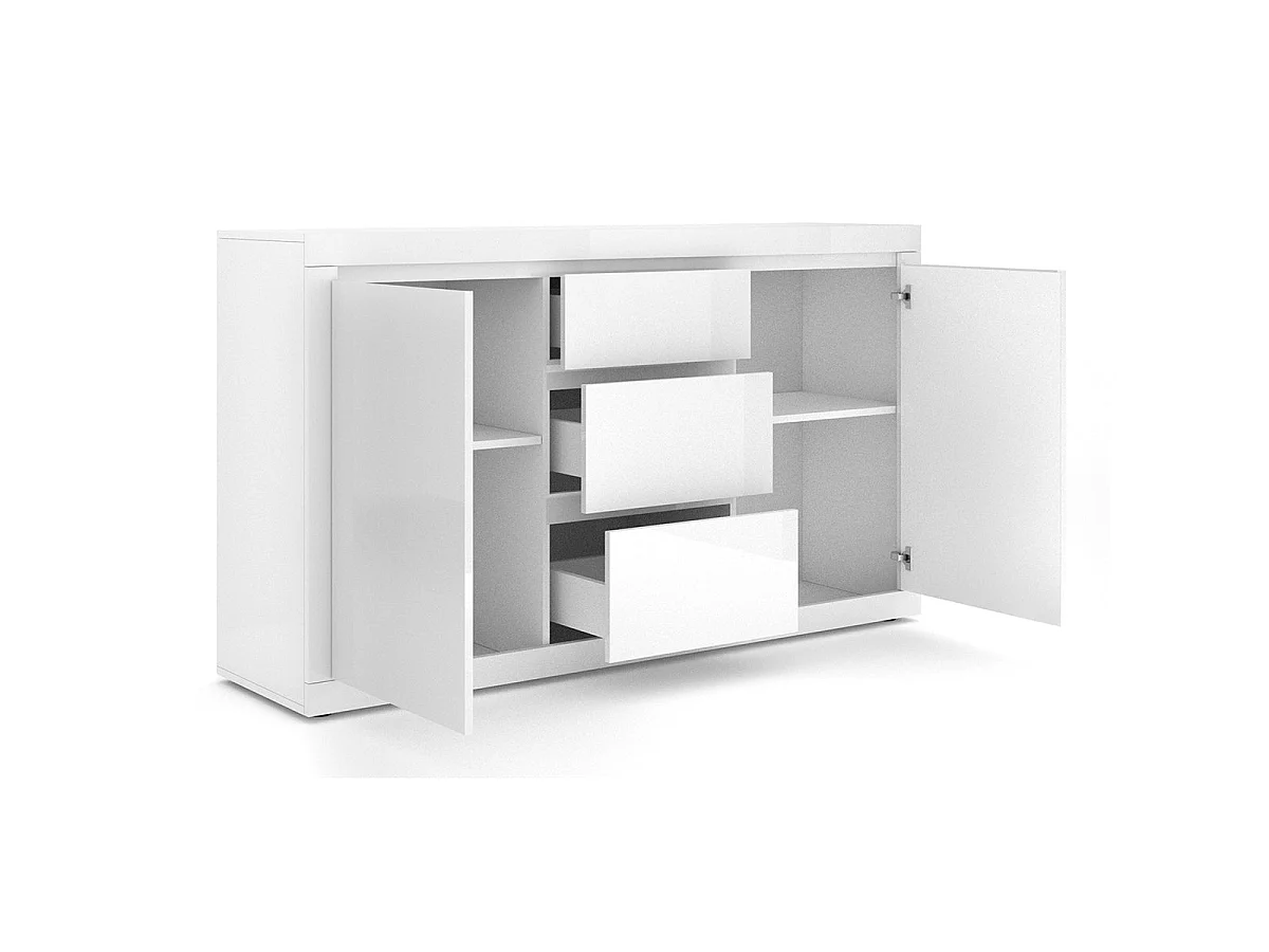 Buffet 2 portes 3 tiroirs Olia Blanc