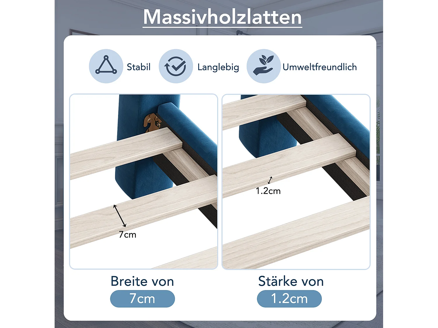 Gestoffeerd bed 180 x 200 cm met hoofdbord - volwassen fluwelen bed - waaiervorm - blauw
