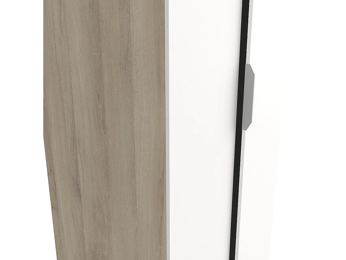 Roupeiro AMBIHOME SHADE 07 - Branco/Carvalho, C79xP51xA203cm