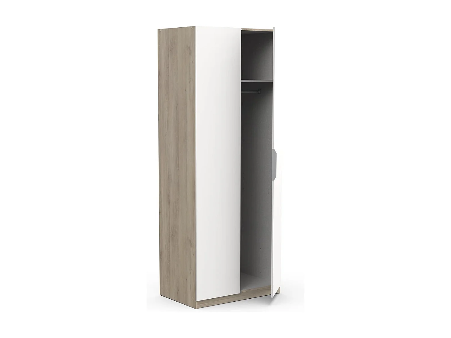 Roupeiro AMBIHOME SHADE 07 - Branco/Carvalho, C79xP51xA203cm