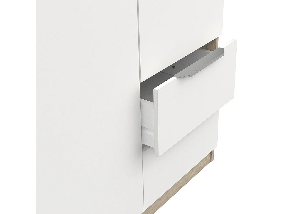 Roupeiro AMBIHOME SHADE 09 - Branco/Carvalho, C119xP51xA203cm