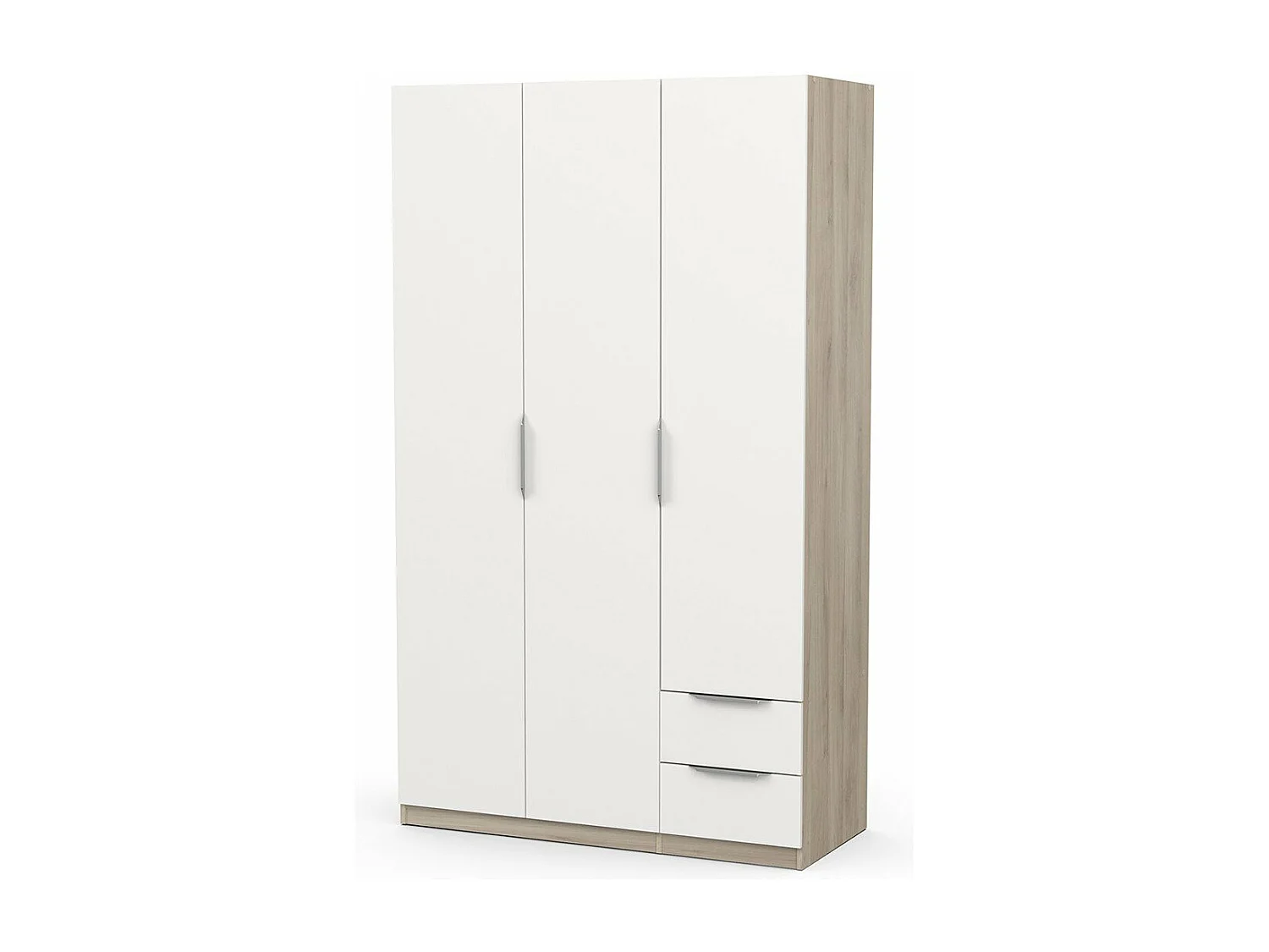 Roupeiro AMBIHOME SHADE 09 - Branco/Carvalho, C119xP51xA203cm