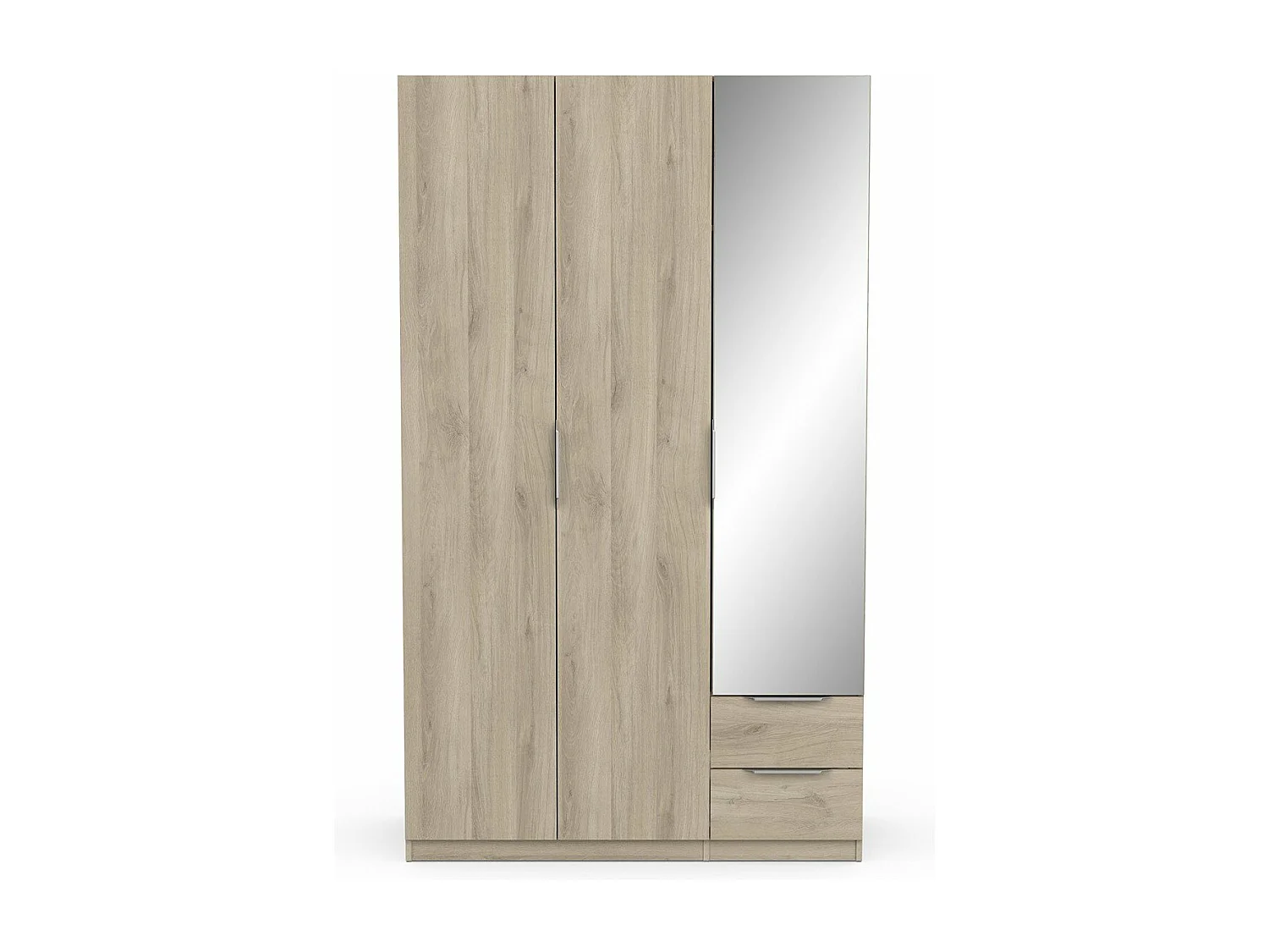 Armadio 3 porte, 2 cassetti e 1 specchio Ghost - L119,4 cm