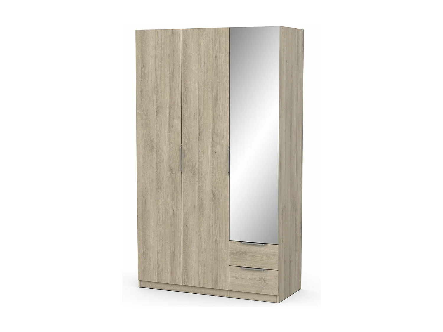 Armadio 3 porte, 2 cassetti e 1 specchio Ghost - L119,4 cm