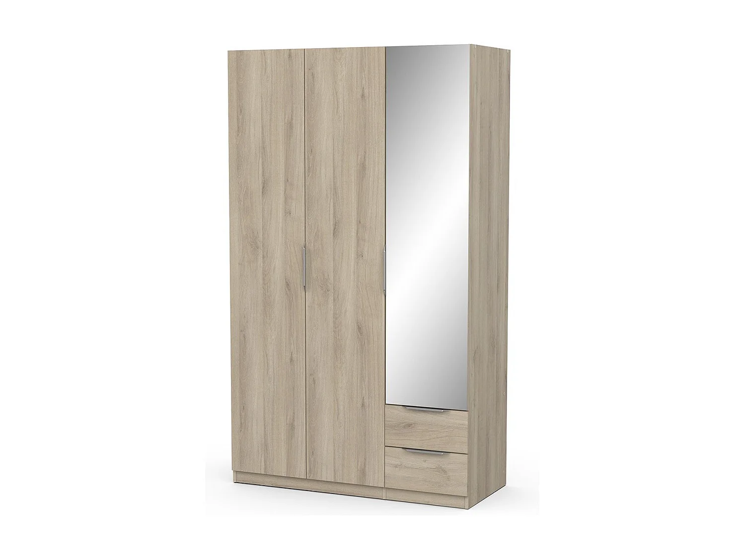 Szafa Ghost z 3 drzwiami, 2 szufladami i 1 lustrem - L119,4 cm