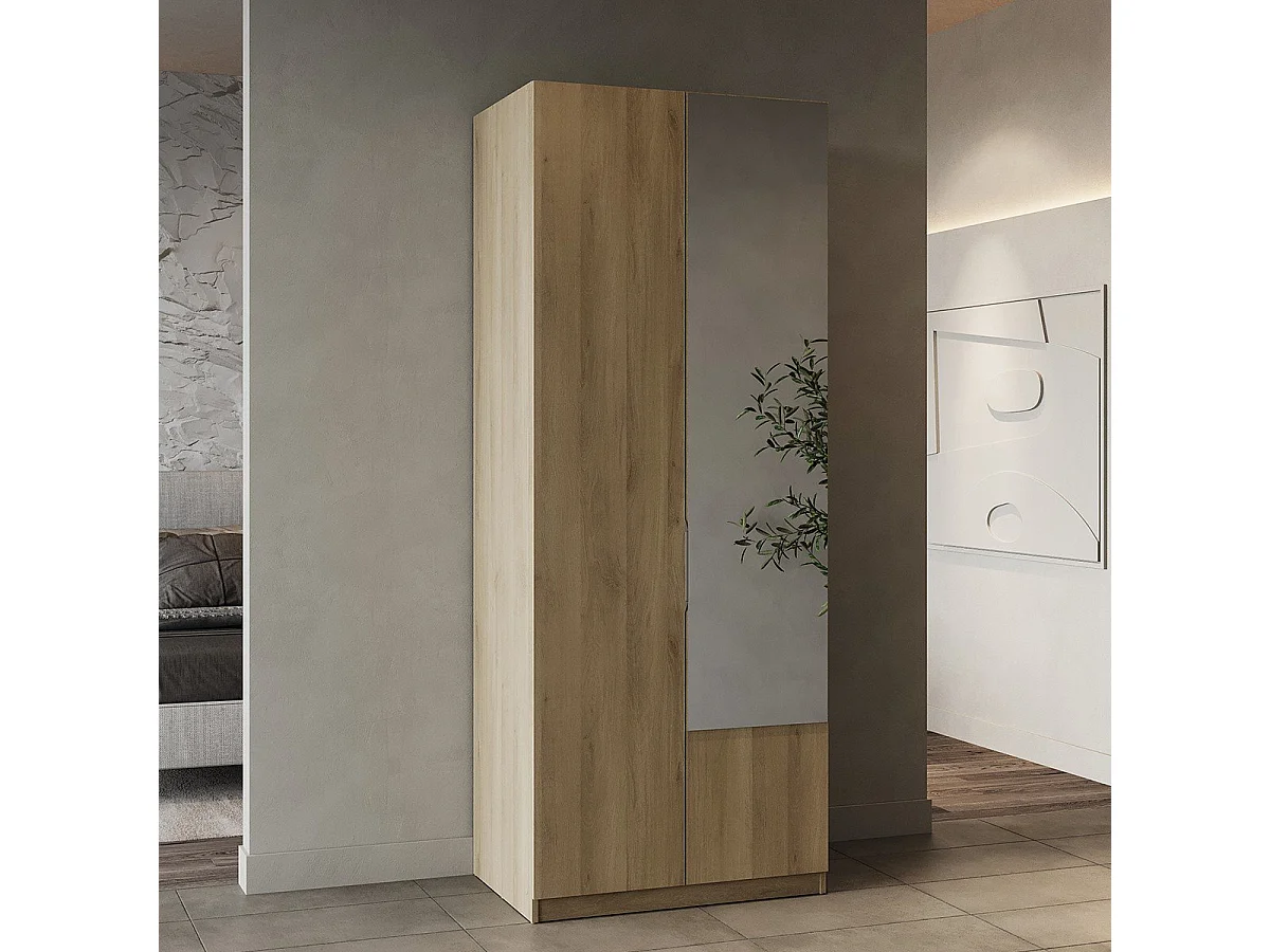 Roupeiro c/espelho AMBIHOME SHADE 08 - Carvalho, C79xP51xA203cm