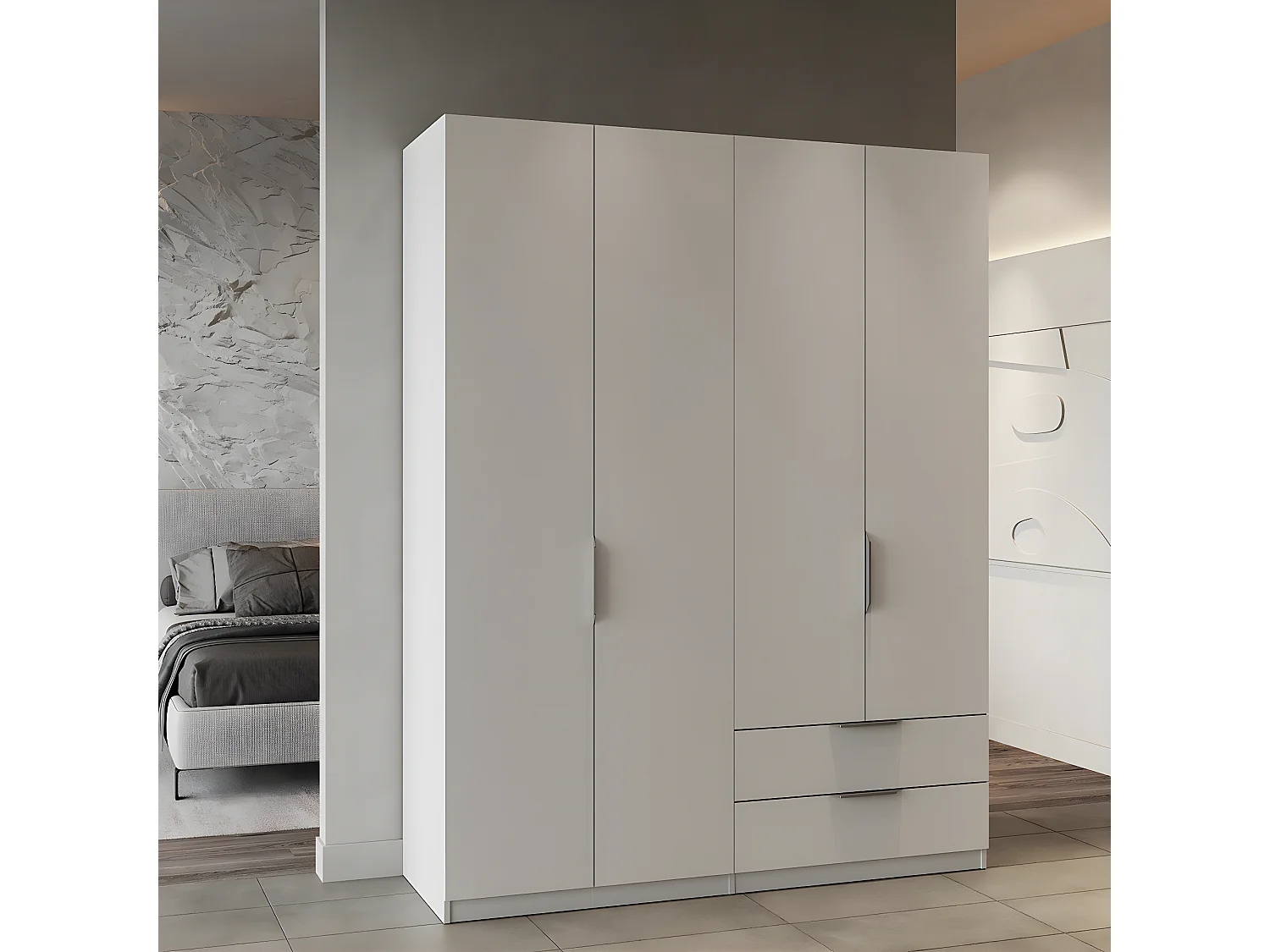 Roupeiro AMBIHOME SHADE 11 - Branco, C157xP51xA203cm