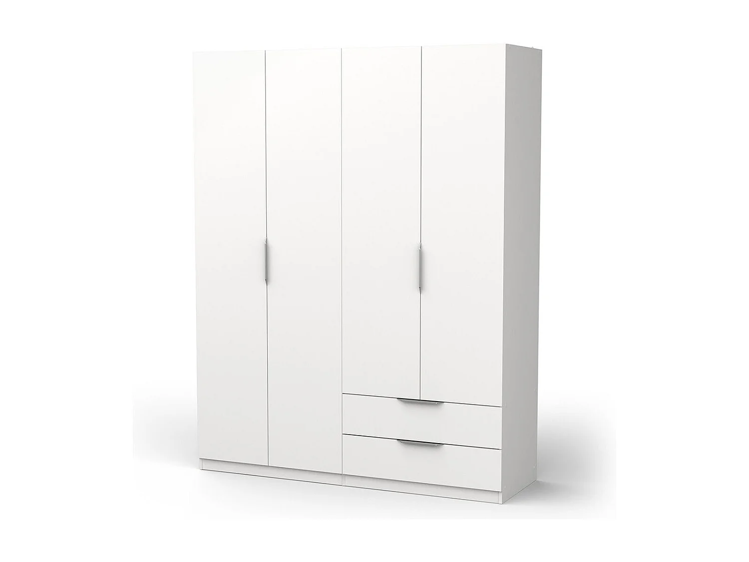 Szafa 4-drzwiowa i 2-szufladowa Ghost - dł. 157,3 cm