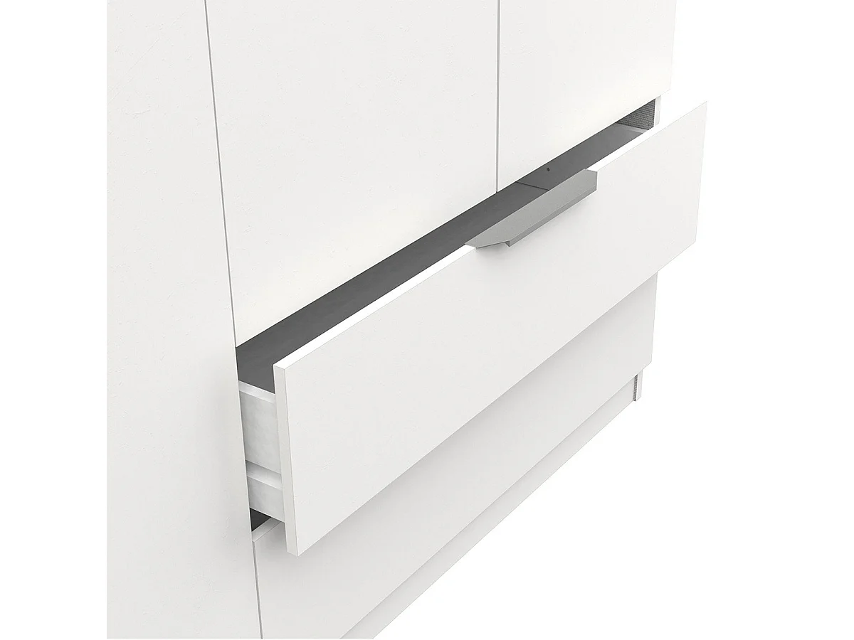 Szafa 4-drzwiowa i 2-szufladowa Ghost - dł. 157,3 cm