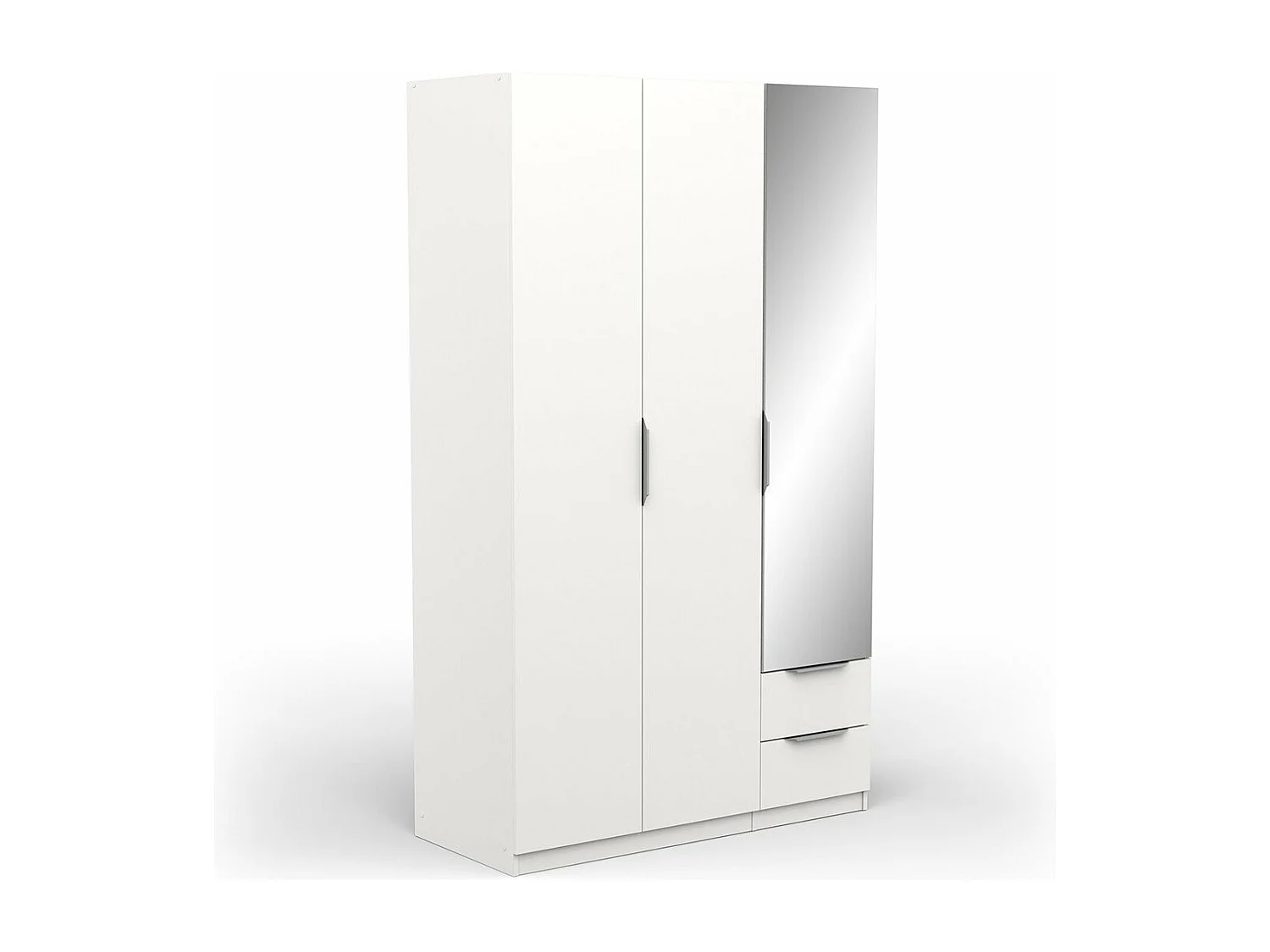 Armadio 3 porte, 2 cassetti e 1 specchio Ghost - L119,4 cm