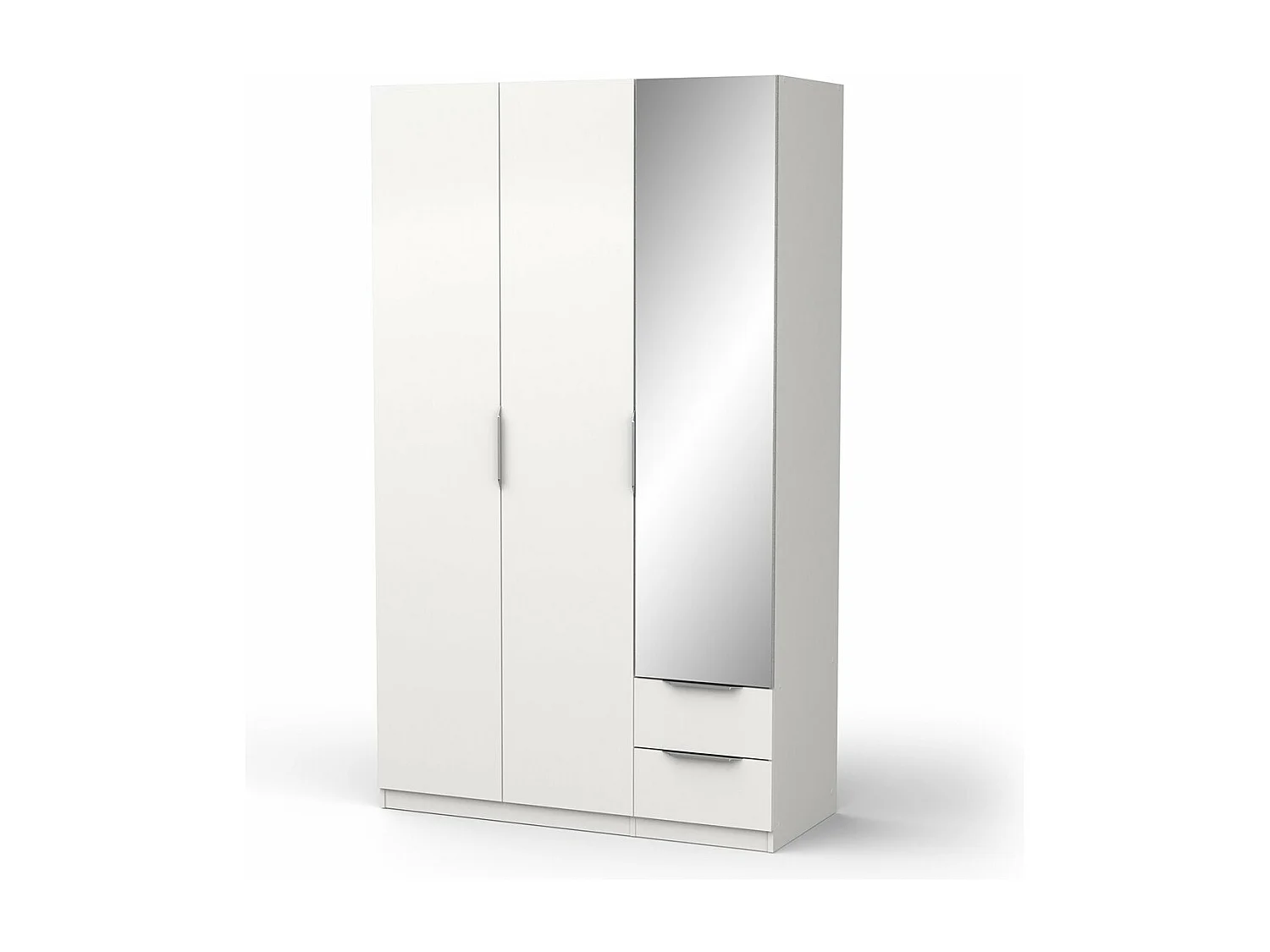 Armadio 3 porte, 2 cassetti e 1 specchio Ghost - L119,4 cm
