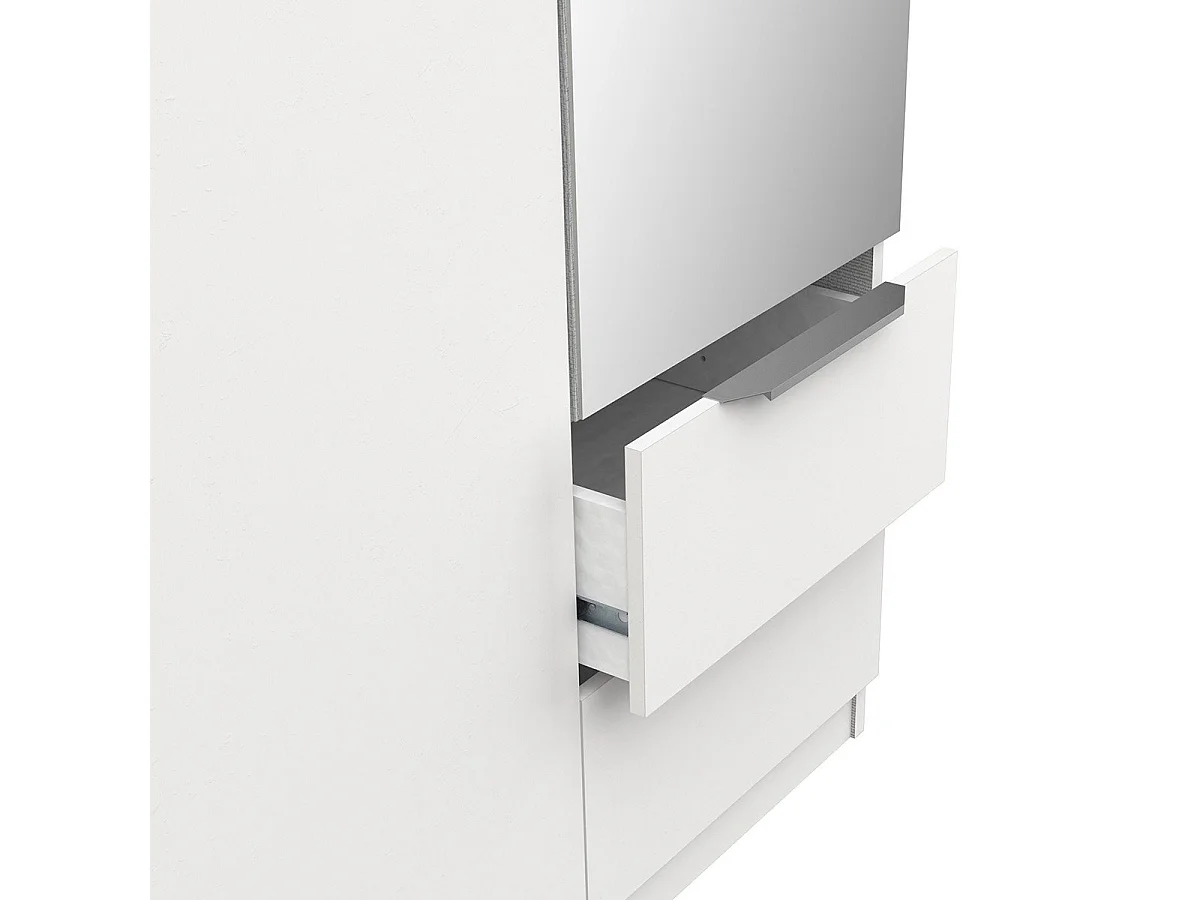 Armadio 3 porte, 2 cassetti e 1 specchio Ghost - L119,4 cm