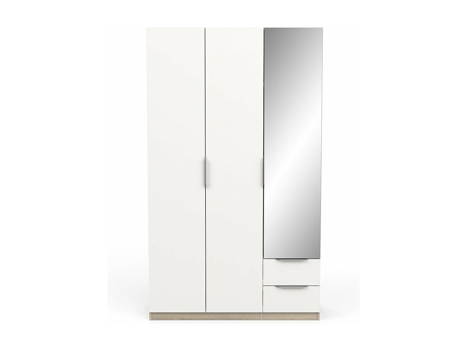 Roupeiro c/espelho AMBIHOME SHADE 10 - Branco/Carvalho, C119xP51xA203cm