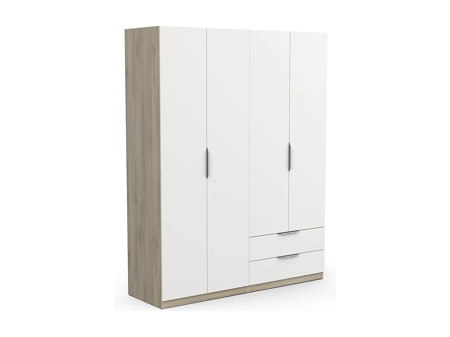 Roupeiro AMBIHOME SHADE 11 - Branco/Carvalho, C157xP51xA203cm