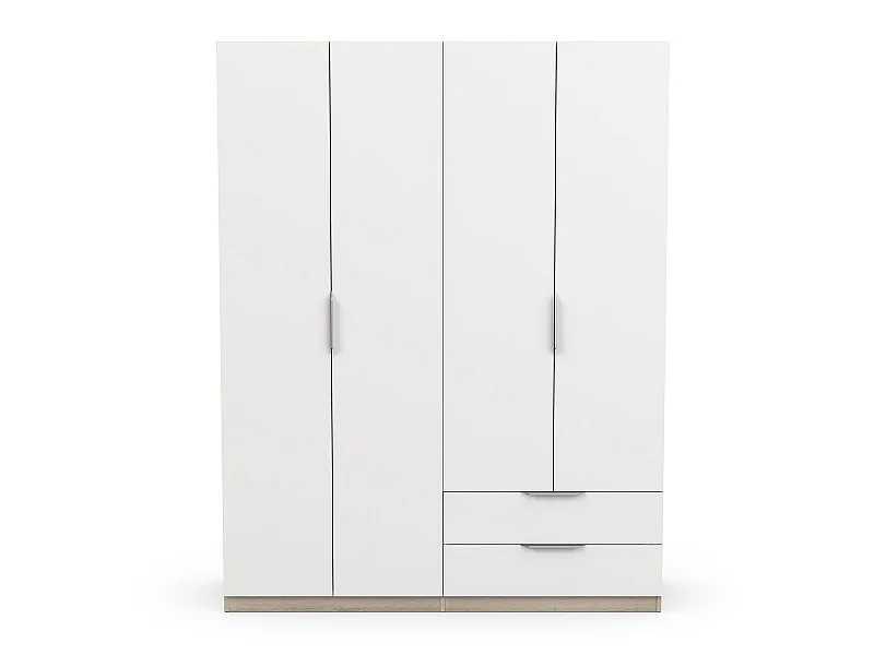 Roupeiro AMBIHOME SHADE 11 - Branco/Carvalho, C157xP51xA203cm