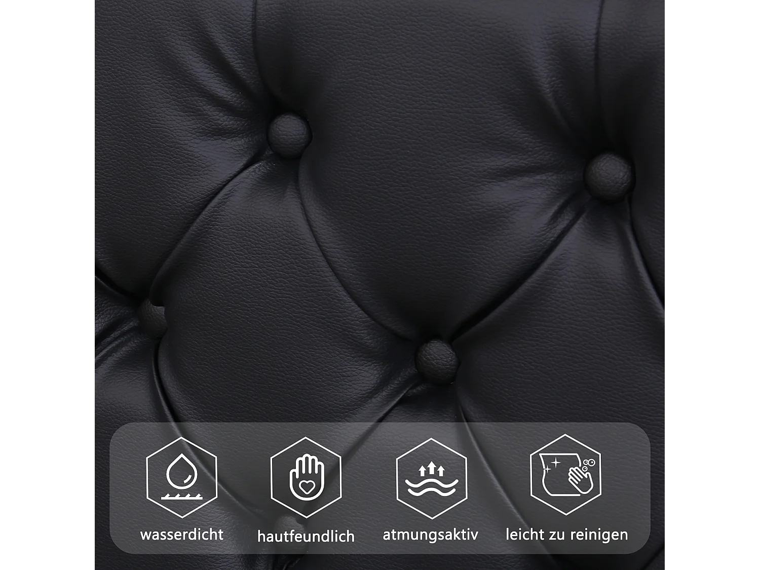 Cama con cabecero y canapé de 140 x 200 cm - LED - Piel sintética - Somier de láminas y espacio de almacenaje - Color negro